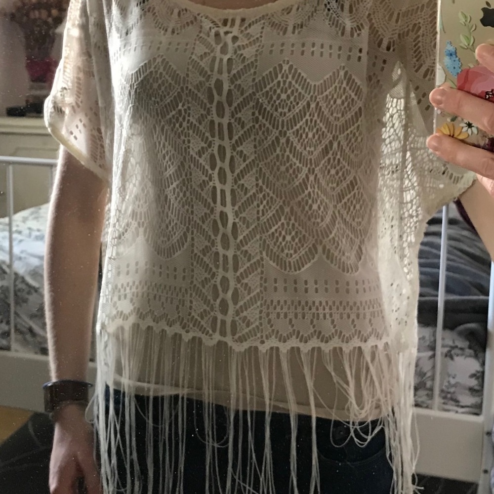 Lace crochet top XS